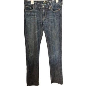 7 for All Mankind Straight Leg Jeans Womens Size 30 Blue Denim Pants Stretch